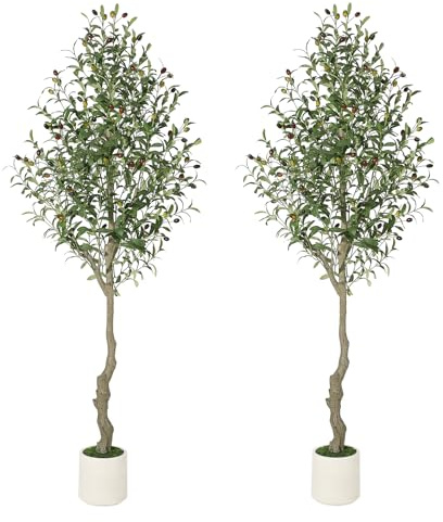 Litake Olivenbaum Künstliche Pflanzen 180cm mit Weiß Topf für,Kunstpflanze Pflanzen Groß,Home,Wohnzimmer,Schlafzimmer Büro DekoModerne Dekoration Housewarming Geschenk