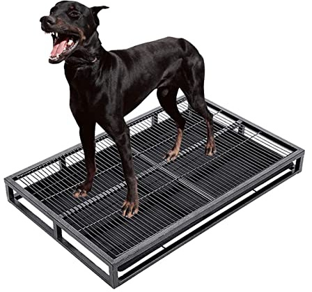Hundetoilette aus Metall, Töpfchentrainingstablett mit herausziehbarer Wanne für drinnen und draußen, Welpenunterlagenhalter für einfache Einbruch in Wohnungen, Balkonen
