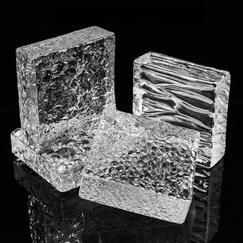 LXHELIVERY Glass Blocks, Transparency Colored Clear Glass Bricks(1 Piece) Rectangular Solid Glass Bricks Used In Building Fields Home(Green-a)