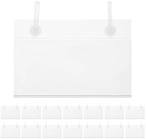 VILLFUL 20pcs Portaetichette Trasparenti Clip Doppi Ganci Per Etichette Prezzo Plastica Chiara Supporti Per Raggi E Cestini Etichette Appese Per Negozi E