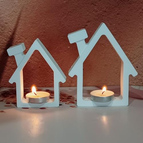 Silikonformen Gießformen Häuser, 2er Silikonform Haus Gießform Kerzenhalter Gießformen Silikon Häuser Gips Zum Gießen Silikonform Kerzenhalter Giessform Weihnachten Silikon Gießform Haus