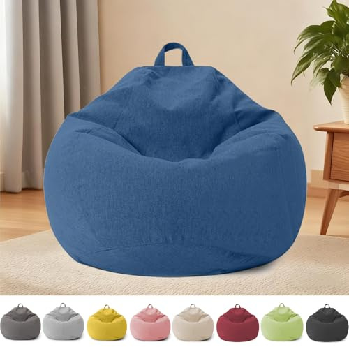 Saco de Asiento para Niños y Adultos - Funda de Saco de Asiento sin Relleno, con Cremallera, 100 x 120 cm, Puf para Dormitorio, Oficina, Salón, Terraza