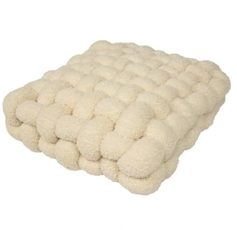 QWWQYDY Cojin Nudos Almohadas con Nudos Suaves, cojín Cuadrado, decoración del hogar for niños, Almohada de Felpa, sofá Decorativo for el, Tejido(Beige 30cm)
