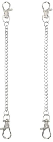 PATIKIL 2 Piezas Cadenas Colgantes Con Broche, Colgadores De 20cm Para Comederos De Aves Macetas Faroles Campanas De Viento Pizarras Y Decoraciones, Plateado