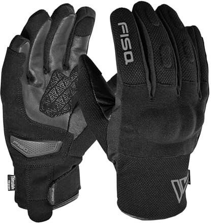 outletMOTARD Guanti Moto Invernali Uomo Impermeabili in Pelle con Gel Antivibrazione Touchscreen Scooter Touring
