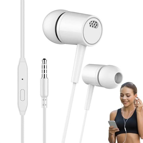 Auriculares in-ear con cable, aislamiento acústico Auriculares con micrófono, estéreo potentes y lou
