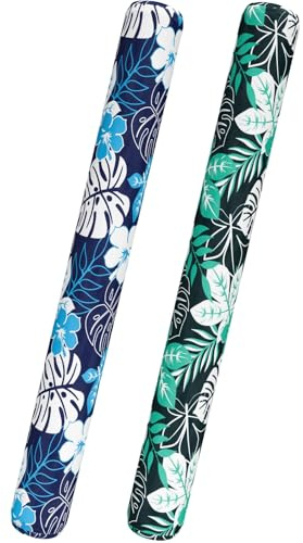 WERNNSAI Aufblasbares Schwimmnudel-Set – 2 Stück Poolnudeln für Erwachsene, Grün, blau, Schwimmbad-Schwimmer für Sommer, Urlaub, Meer, Strand, See, Übungsparty, Pflanzen