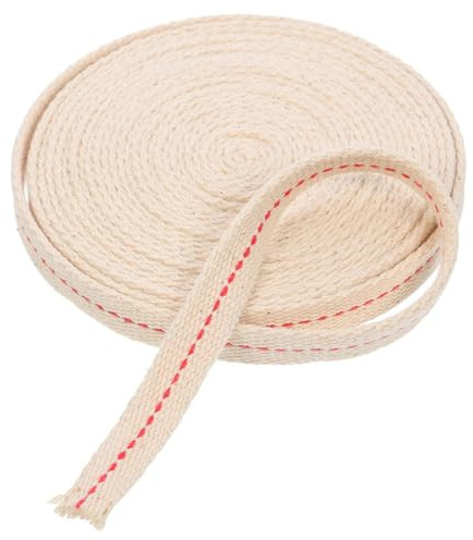 NIYANGLE Mecha de Algodón Plana y Ancha 2 CM X 6 Metros para Lámparas de Aceite Retro Accesorio de Repuesto para Mechas de Queroseno Vintage Compatible Lámparas Antiguas de Parafina