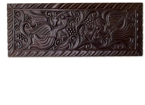 NOVICA Angels with Trumpets Wood Relief Panel