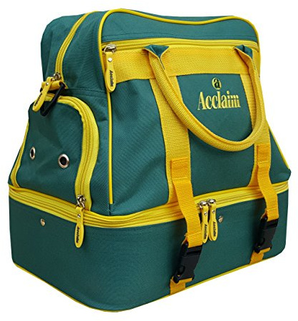 Alnwick Sac de bowling en nylon, Capacité quatre boules de bowling, Pour bowling sur gazon ou en salle, Vert, Bottle Green/Yellow