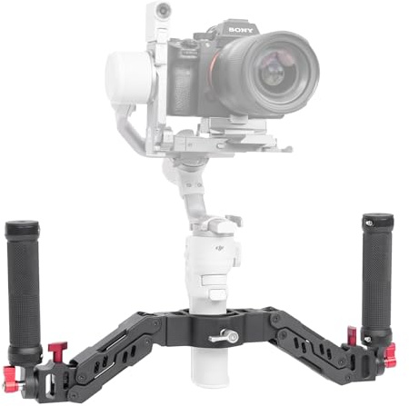 Digitalfoto Ares Z Axis Double poignée de Printemps, d'amortissement Souple Amovible Double poignée Grip Gimbal Compatible pour Zhiyun Grue 2/Plus/V2 Moza Feiyu DJI Ronin S 3 Axes
