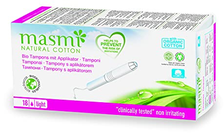 MASMI NATURAL COTTON Bio Tampons Light + Applikator, 18 Stück