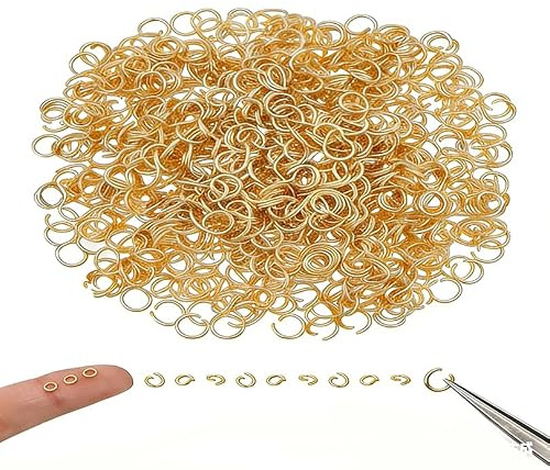 UNICRAFTALE 1000 Stück 3mm Biegeringe Gold Spaltringe Edelstahl Biegeringe Metall Offene Jump Ringe Schmuckzubehör Für Schmuckherstellung DIY Halskette Armband Reparatur