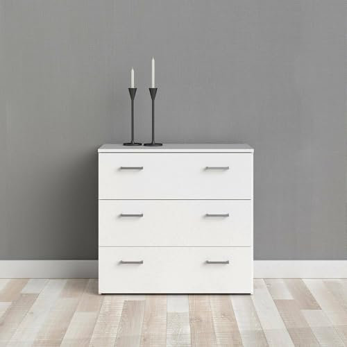Dmora - Commode Addie, Commode Polyvalente, Commode de Chambre, Meuble avec tiroirs, 74x36 h70 cm, Blanc