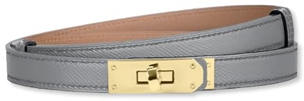 LumiSyne Damen Skinny Ledergürtel Klassisch Einfarbig Legierung Drehverschluss Verstellbarer Ledergürtel Dünner Gürtel Schmaler Taillengürtel Dekorativen Gürtel Für Kleider Jeans Hosen Mantel