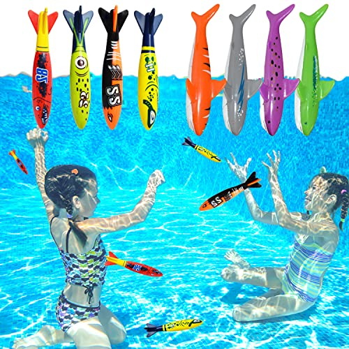 YULIAO 8 Stück Buntes Schwimmspielzeug, Pool Spielzeuge Für Kinder, Wasserspielzeug Kinder Outdoor, Tauchspielzeug Schwimmbad, Unterwasser Tauchen Spielzeug, Geeignet Für Poolpartys
