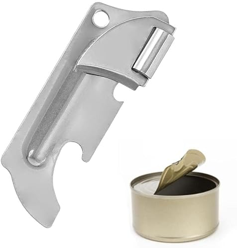 Abrelatas de acero inoxidable estilo militar, llavero abrelatas, abrelatas de estilo militar, abrelatas portátil para cocina, viajes, camping, supervivencia