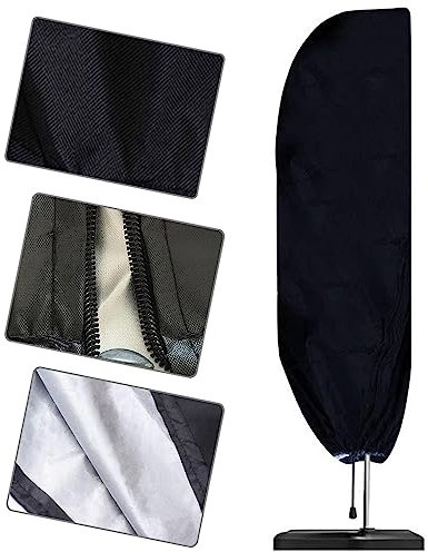Funda Protectora Para Sombrilla 2m 4.0m, Funda Parasol Con Cremallera, Funda Sombrilla Jardin Cubierta Protectora De Paraguas Impermeable Antipolvo, A Prueba De Polvo, Anti-, Con Varilla Telescópica (