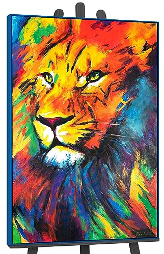 YS-Art Pop Art Abstrakt Acrylbild Löwenstärke handgemalt Löwen Bild bunt