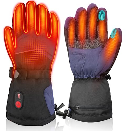 WINGLEOV Heated Winter Work Gloves with Synthetic Kevlar, Durability High Grip, Impact-Resistant Rubber Back Insulated Work Gloves, Waterproof Warmth Utility gloves for Work Below Zero, Touch Screen