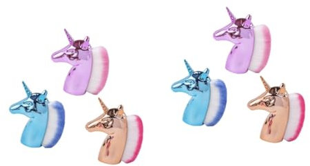 POPETPOP 6pcs Clean Nail Dust Brush for Cleaning Use Unicorn Molding Brush Nail Cleaning for Art and Manicure Sessions