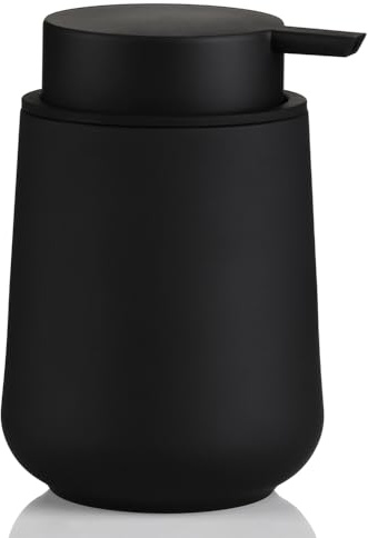 YAUKPH Matte Black Liquid Hand Soap Dispenser Plastic 11 oz - Modern Minimalist Style for Bathroom & Kitchen Countertop Refillable