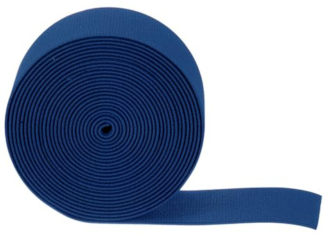 QUARKZMAN 5 Piezas de Bandas Elásticas de Costura de 5 Yardas de Largo y 2 Pulgadas (50 mm) de Ancho, Cordón Elástico Plano de Punto para Proyectos de Bricolaje, Azul Oscuro