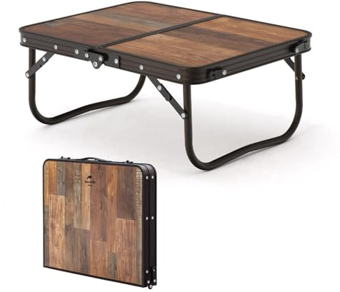 Naturehike Campingbord fällbart fällbord höjdjusterbart MDF-bord med bärväska för utomhus camping, trädgård, resor, multifunktionsbord 53 x 40 x 23 cm – litet retro
