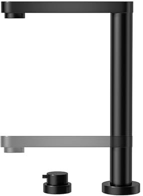 XJTNLB Wasserhahn Küche Vorfenstermontage Schwarz Einhebel-Küchenarmatur, für Vorfenstermontage Spültischarmatur Küche Vorfenster