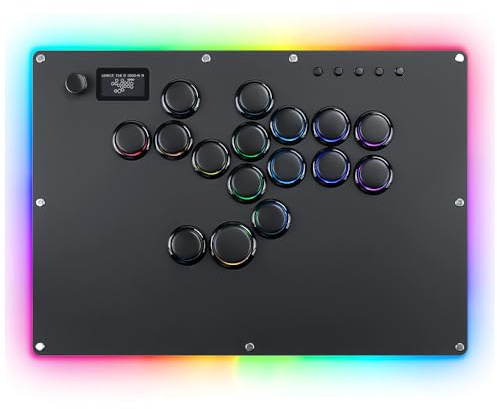 GuileKeys Arcade Fight Stick GK-16 Clavier de Jeu pour PC/Switch/PS4/PS3 | Arcade Stick Contrôleur d'arcade Tous Boutons avec Turbo et RVB personnalisé, Prise en Charge Hot Swap et SOCD