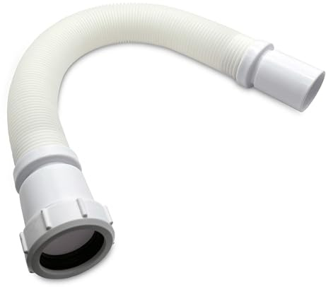 CranPlas CP134 | 40mm Flexible Waste Pipe Connector 505mm Compression | Made from Durable Polypropylene, Leak Resistant Bathroom Plumbing Parts Designed for UK Ireland Fittings
