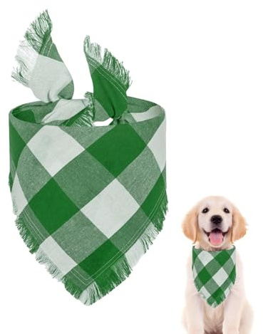 Dekorativ hundhalsduk, triangelbandana för hundar, vattenabsorberande rutig hundbandana - fashionabel hundhalsduk, husdjurstillbehör för,
