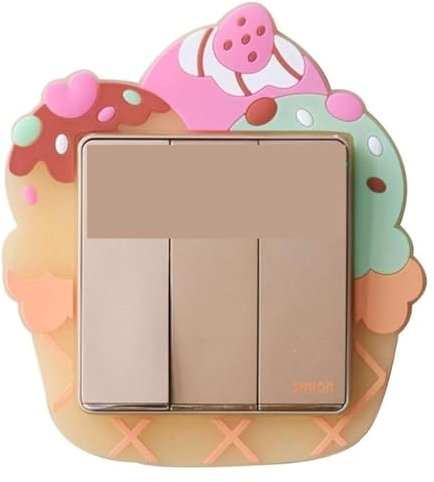 Cubiertas de luz, Cubierta de Pegatinas envolventes de Enchufe, Pegatinas de Pared 3D de Dibujos Animados de Silicona Luminosa Sala de Estar Dormitorio hogar lámpara Panel Decorativo