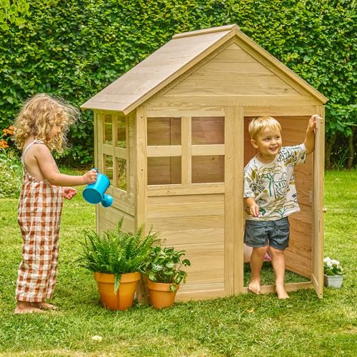 TP Buttercup Cottage Wooden Playhouse, FSC Certified Wood, Customisable Design, Perspex Windows, Optional Floor & Verandah, Outdoor Fun for Kids, Ages 2+