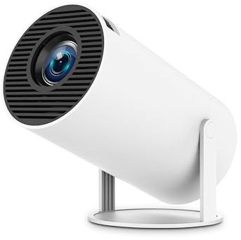 Vidéoprojecteur Full HD 1080P 4K Rétroprojecteur Portable Mini Projecteur Rotation 180° HDMI WiFi 6 Bluetooth 5 Android PS5/TV/Stick/PC/Téléphone/USB Netflix Parfait pour Home Cinéma