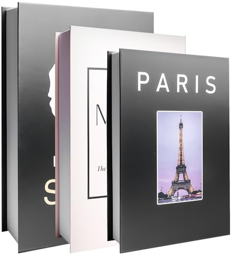 3 Stück Deko Bücher für Heimdekor, Buchattrappe Aufbewahrungsbox, Stacked Gefälschte Bücher Box, Dekorative Buch Aufbewahrungsbox, Kartonschachtel für Home Couchtisch Regale Dekobücher für Büro