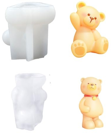2 Stück Silikonformen Gießformen, 3D Tragen Kerzen Formen Silikon Silikonform Tier Gießformen Silikon Kerzenformen zum Gießen Silikonform Frühling für Kerzen,B