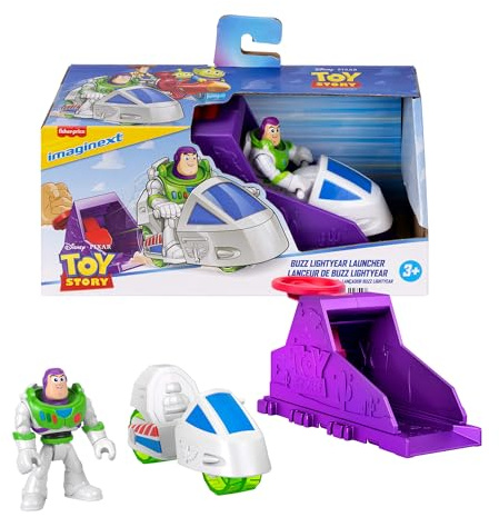 Fisher-Price Imaginext Conjunto de Lanzador con Figura de acción de 7,6 cm y vehículo de Juguete, Inspirado en “Toy Story” de Disney Pixar (los Personajes Pueden Variar), JKW24