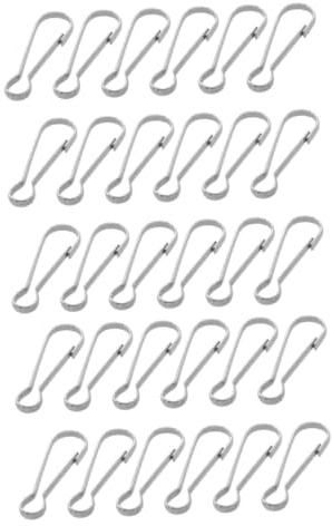 Holibanna 30PCS Stainless Steel Lanyard Snap Spring Hooks Hanging Clips for Flagpoles Keychains DIY Craft Accessories