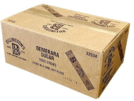 Demerara Sugar Sticks – 1000 × 2g (Total 2 kg) | Single-Serve Sachets | Ideal for Coffee, Tea & Catering | Portion-Controlled Sticks | Packed by Saras Foods UK