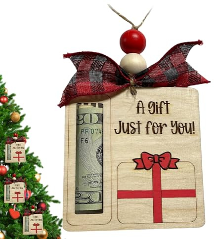 Porte-Argent de Noël | Ornements Pendentifs en Bois d'arbre | Porte-Billets Mignon de Noël,pour Les Les Garçons Les Femmes Les Hommes Les Amis La La Maison Le Salon La Chambre