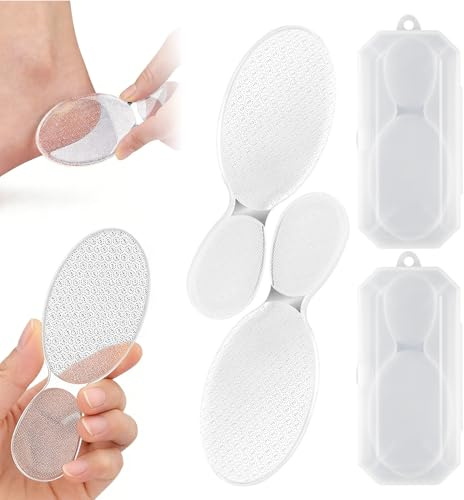 2 Stück Hornhautentferner aus Nano Glas, 2in1 Hornhaut Entfernen Fuß - entfernt sanft Hornhaut und raue Haut, Hornhauthobel mit Kunststoffbox, Hornhautfeile Fußpflege für sofort weiche Füße