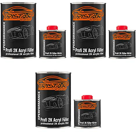 TRISTARcolor 2K HS Füller Set Epoxy schwarz 3,9 kg + Härter f. Autolack | Grundierung, gleicht Unebenheiten und Kratzer aus, Korrosionsschutz, ausgezeichnete Haftung, High Solid, Made in Germany