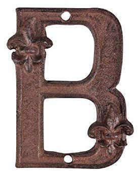 linoows Gründerzeit Hausnummer Nr.B aus Gusseisen, Antiker Buchstabe B