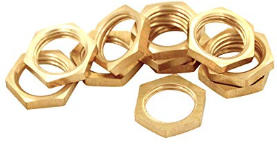Joywayus 1/2 Female Thread Brass Pipe Fitting Hex Lock Nut for Plumbing fixed (Pack of 10)