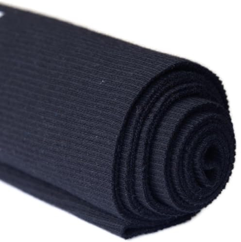TinaKim Tessuto a Costine per Polsini, Girocollo, per Felpe e Costumi da Cucito (Nero 68, 109,2 x 20,3 cm)