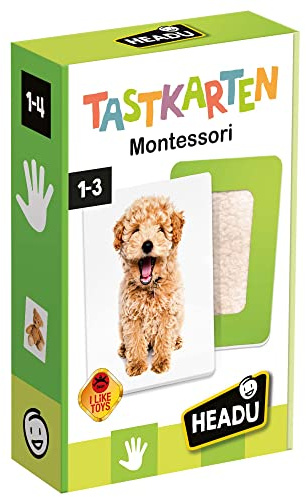 Headu Montessori Tastkarten sensorisches Lernspiel für Kinder ab 1 Jahr | Beobachten, berühren, fühlen: Oberflächen erkennen und zuordnen, auch als Lottospiel. Made in Italy aus FSC-Karton (DE52460)