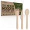 JFA Supplies 150PCS Disposable Wooden Cutlery Set, 50x Forks, 50x Knives, 50x Spoons, Biodegradable, Party, Parties, Picnics