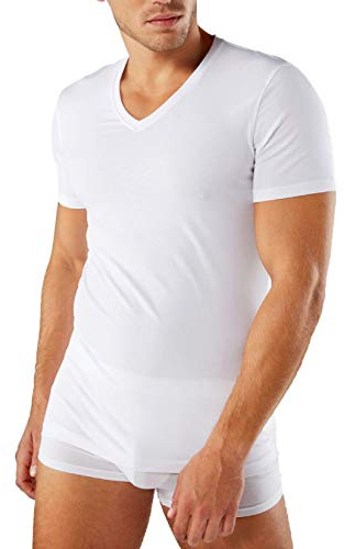 Liabel Maglietta Intima Uomo Felpata, 3 e 6 Pezzi, Scollo V, Maglia Uomo in Caldo Cotone Pettinato, Maglia Intima Uomo Art. 3868 (3 Pezzi Nero, S)