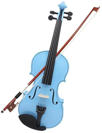 violino per principianti Violino 4/4 Set Di Violino In Legno Massello Azzurro Con Custodia In Stoffa Violino Per Strumento A Corde Professionale Per Esercitazione